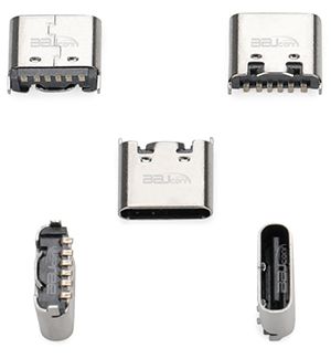 UC.01.63-11-0004--TYPE-C 6P母座直立式貼片H=6.8 帶中夾片