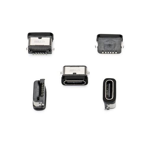 TYPE-C 6P 母座 防水倆腳插沉板0.55 L=8.20 IPX7---(UC.01.53-1J-0004)